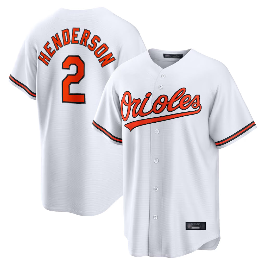Keante B.Orioles #2 Gunnar Henderson Player White Home Game Stitched Jerseys