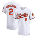 Keante B.Orioles #2 Gunnar Henderson Player White Limited Elite Home Game Stitched Jerseys