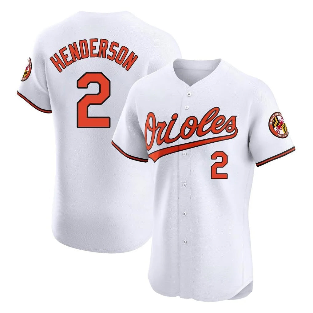 Keante B.Orioles #2 Gunnar Henderson Player White Limited Elite Home Game Stitched Jerseys