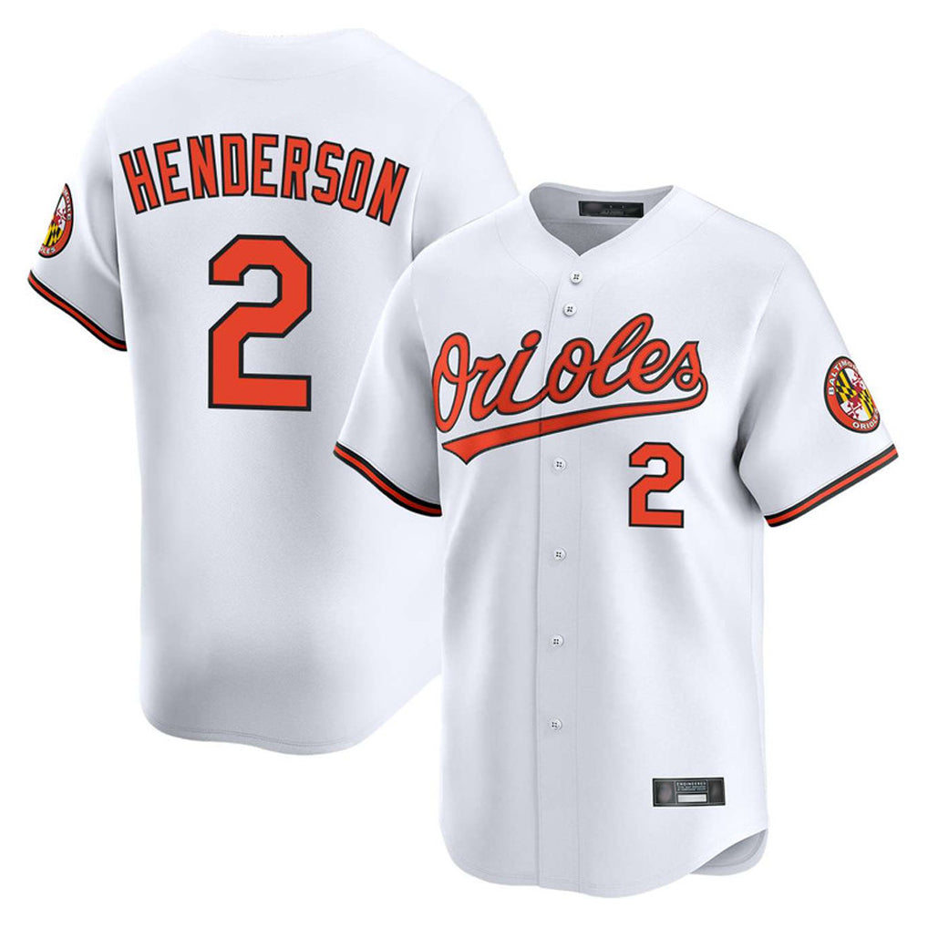 Keante B.Orioles #2 Gunnar Henderson Player White Limited Home Game Stitched Jerseys