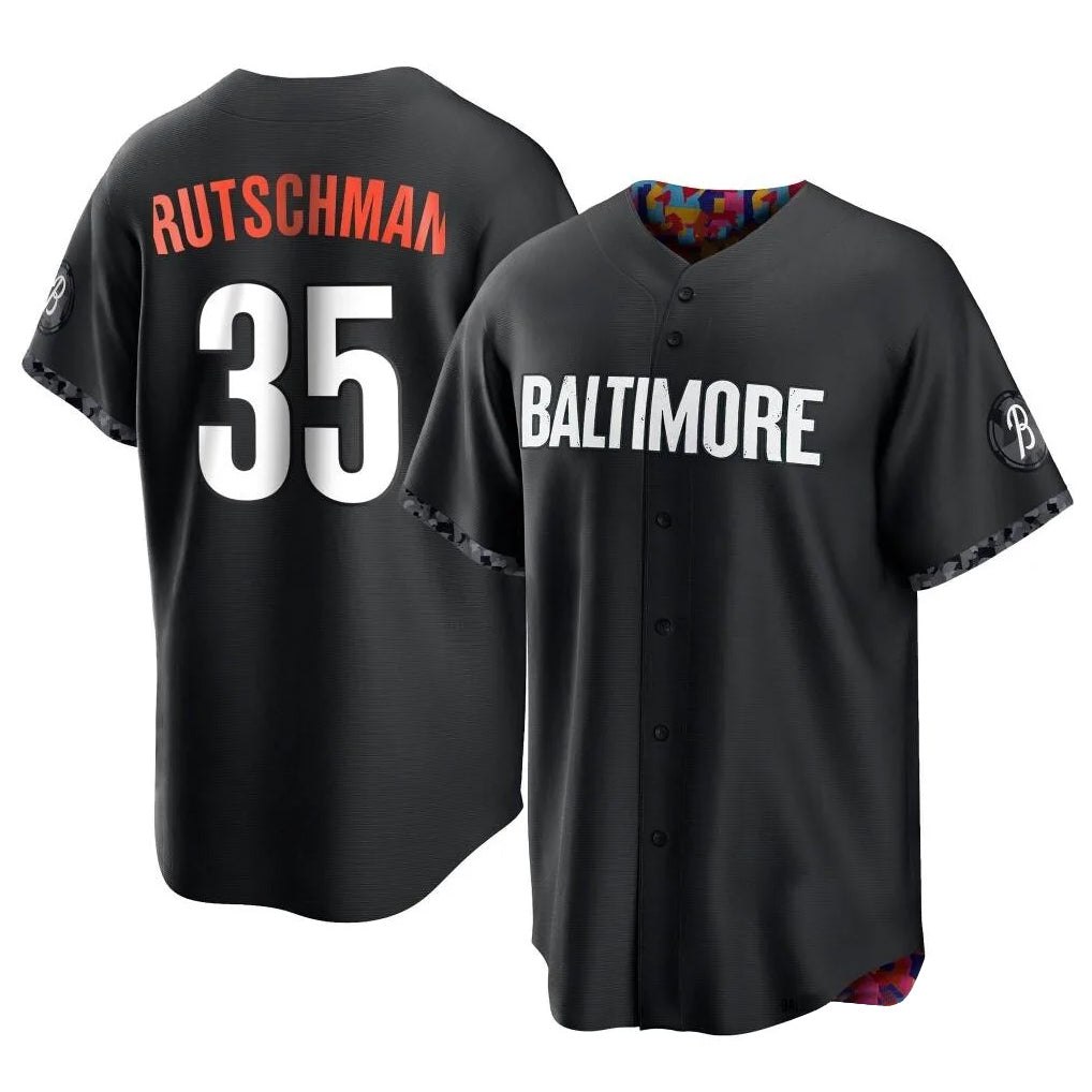 Keante B.Orioles #35 Adley Rutschman Black City Connect Home Game Stitched Jerseys