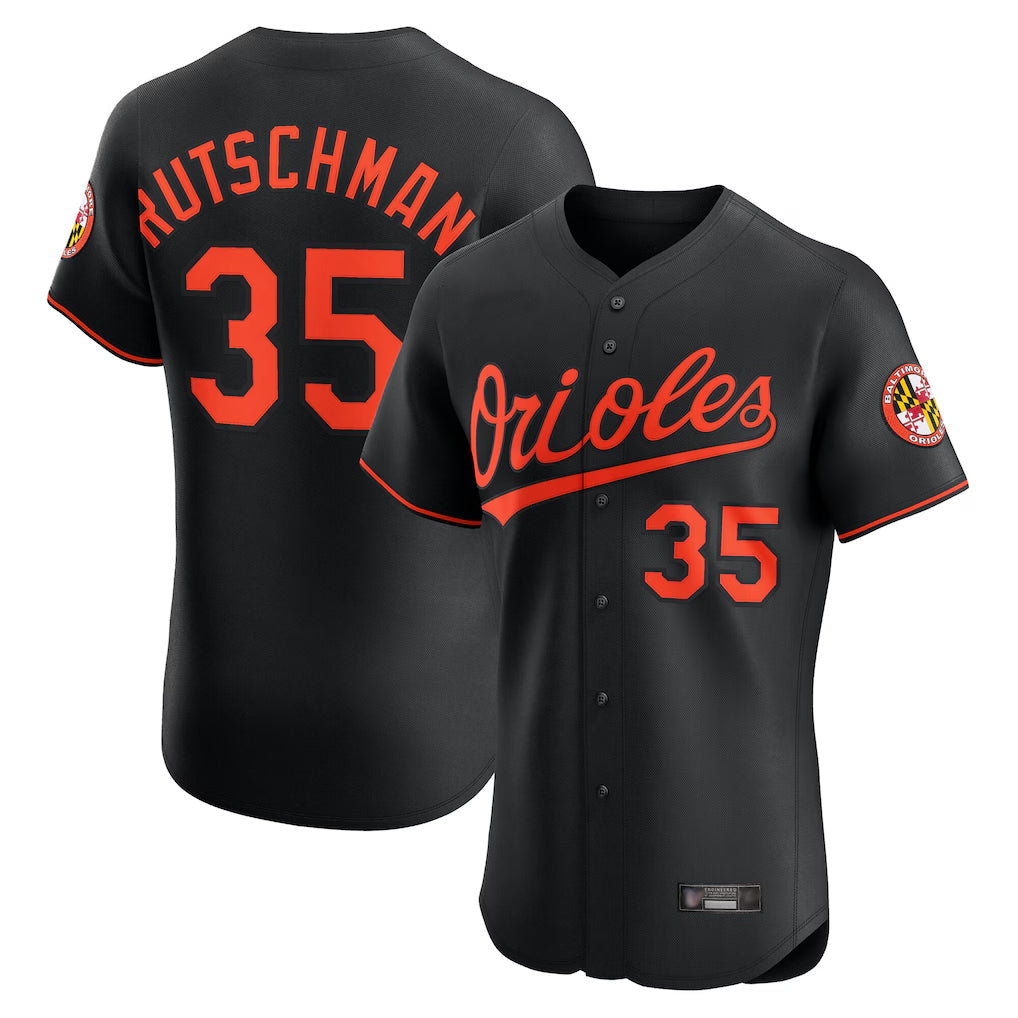Keante B.Orioles #35 Adley Rutschman Black Limited Elite Home Game Stitched Jerseys