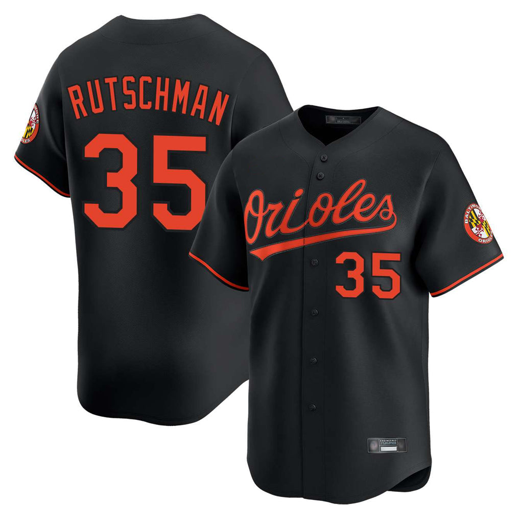 Keante B.Orioles #35 Adley Rutschman Black Limited Home Game Stitched Jerseys