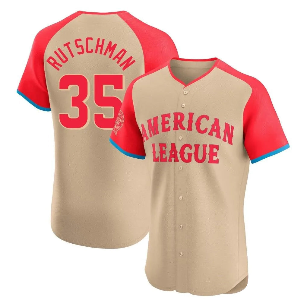 Keante B.Orioles #35 Adley Rutschman Cream American League All-Star Limited Elite Home Game Stitched Jerseys
