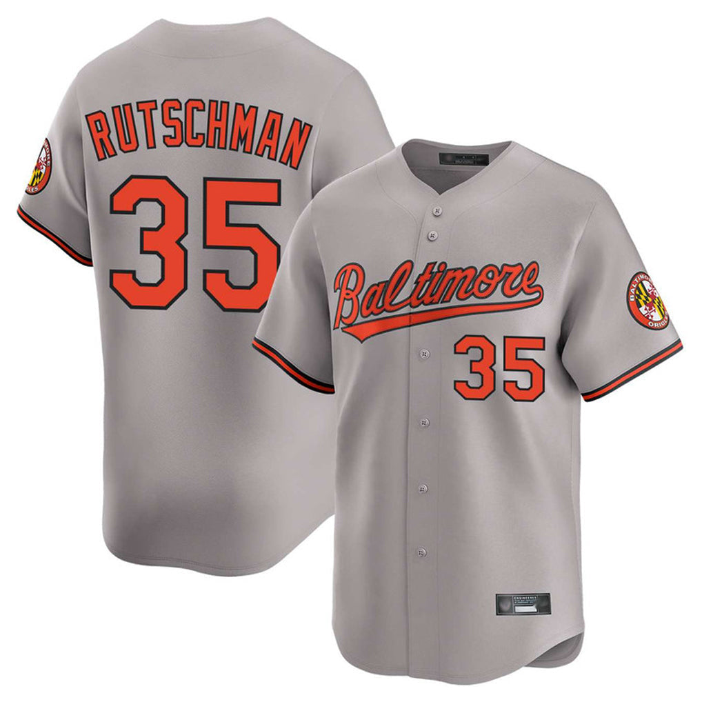 Keante B.Orioles #35 Adley Rutschman Gray Limited Home Game Stitched Jerseys