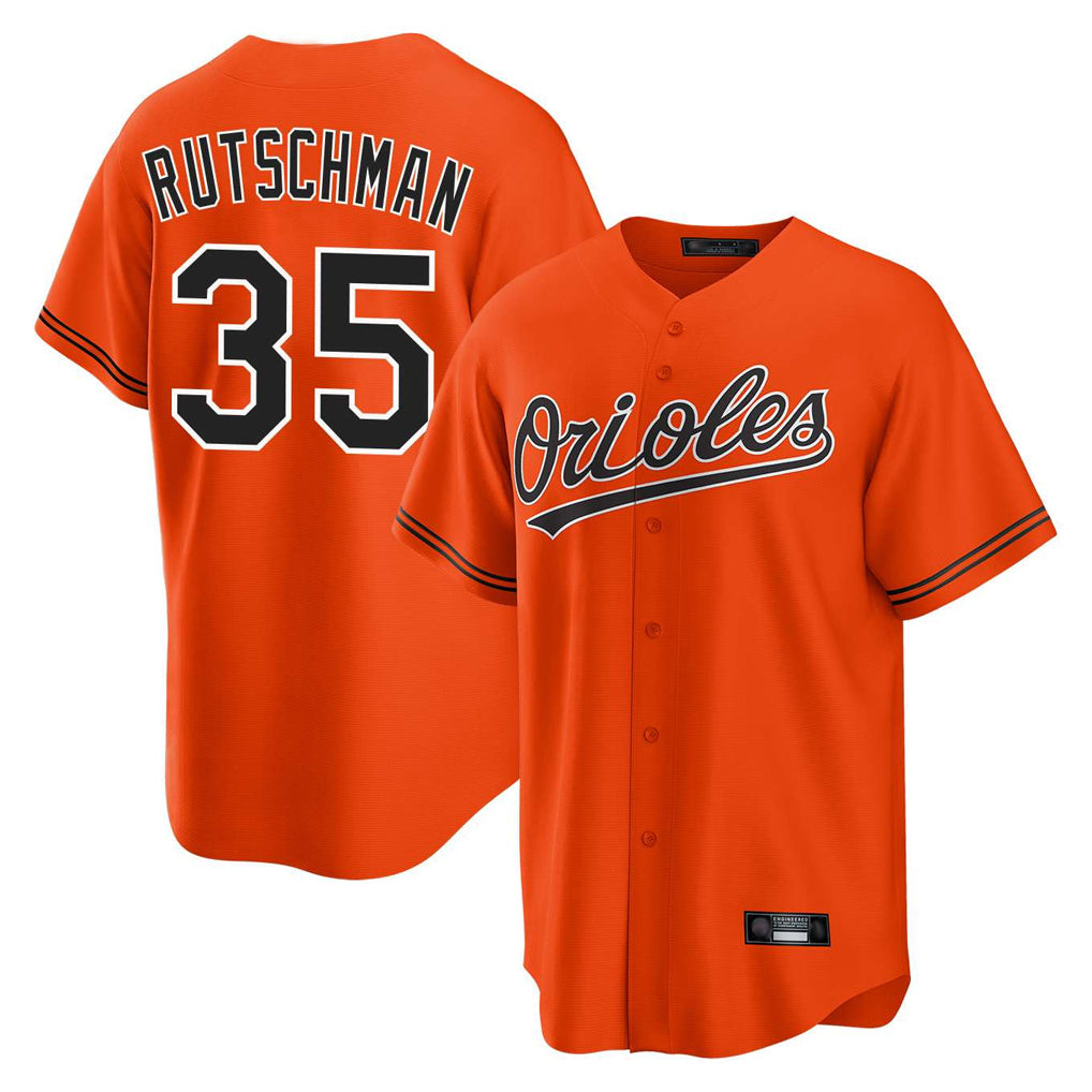 Keante B.Orioles #35 Adley Rutschman Orange Home Game Stitched Jerseys
