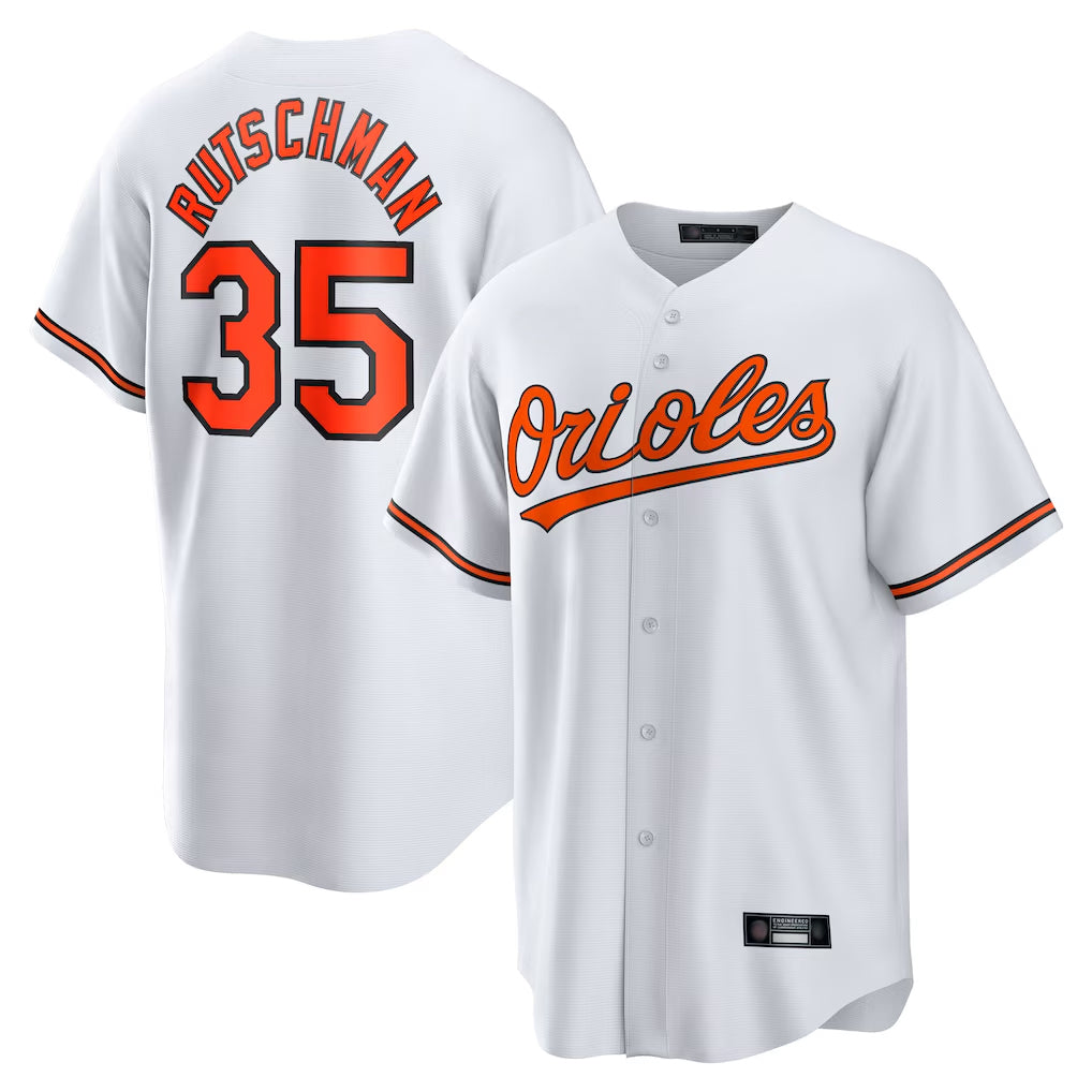 Keante B.Orioles #35 Adley Rutschman White Home Game Stitched Jerseys