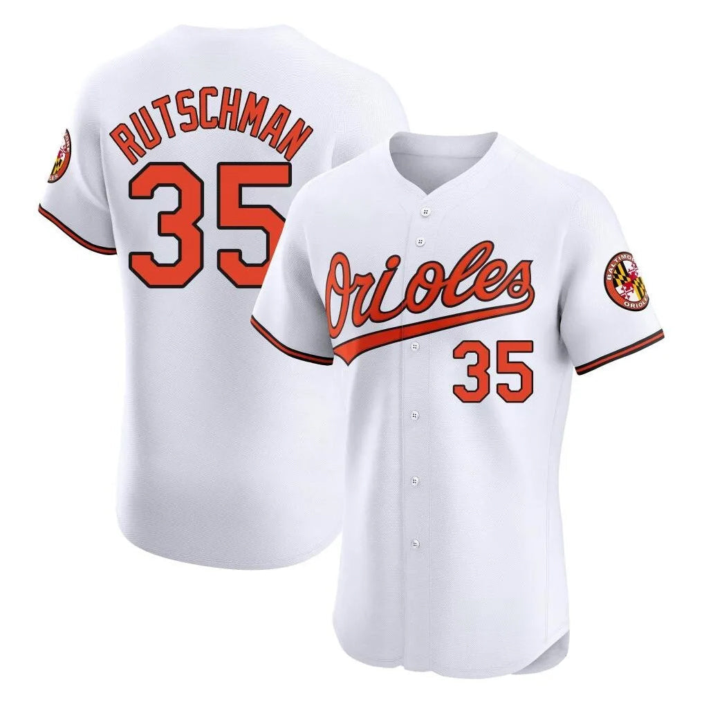 Keante B.Orioles #35 Adley Rutschman White Limited Elite Home Game Stitched Jerseys