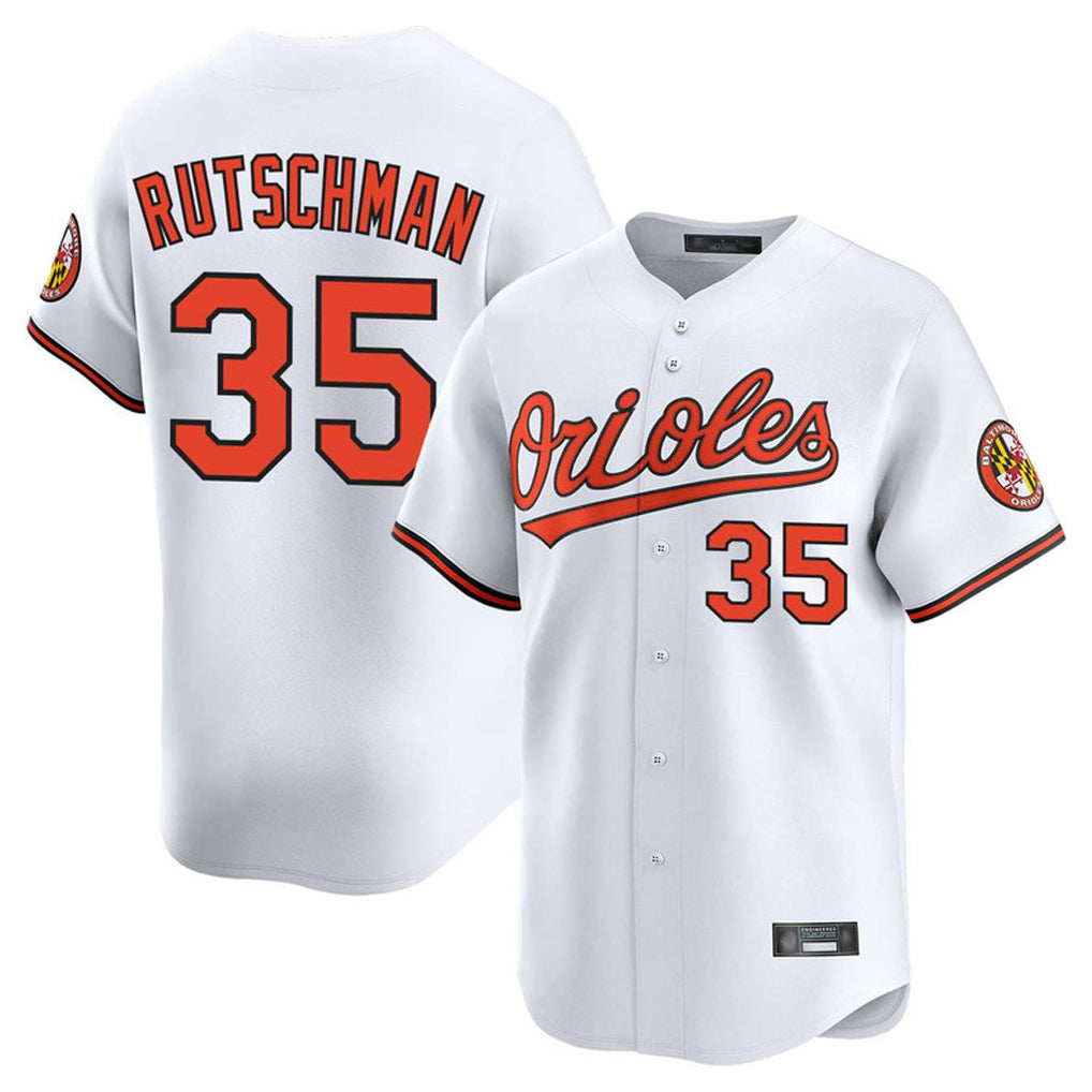 Keante B.Orioles #35 Adley Rutschman White Limited Home Game Stitched Jerseys