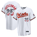 Keante B.Orioles #35 Adley Rutschman White USA 250 Fourth of July Home Game Stitched Jerseys