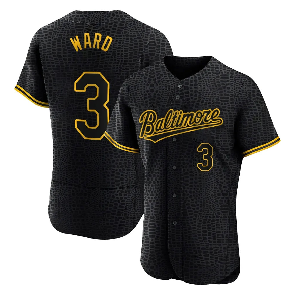 Keante B.Orioles #3 Taylor Ward Player Black Snake Skin City Limited Elite Home Stitched Jerseys