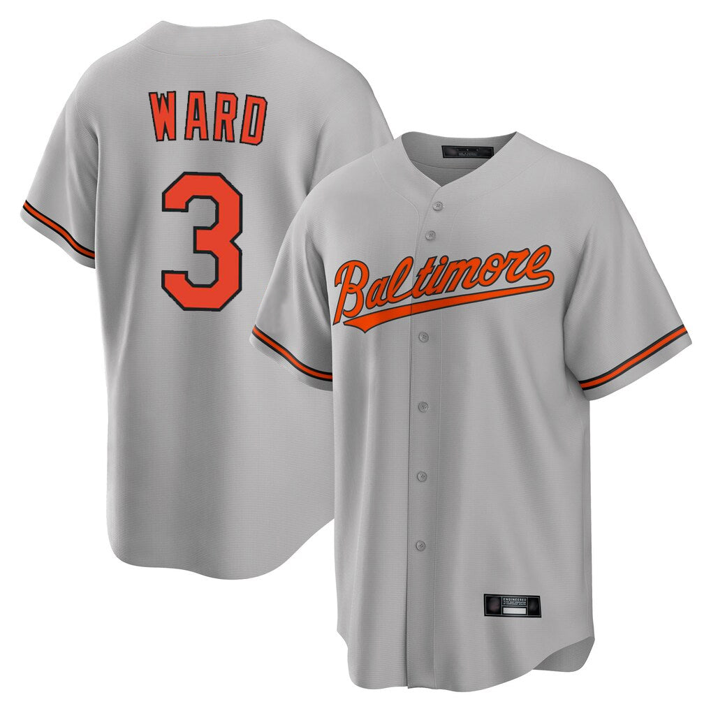 Keante B.Orioles #3 Taylor Ward Player Gray Home Game Stitched Jerseys