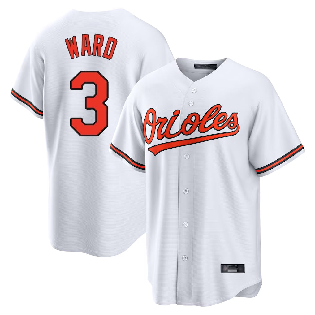 Keante B.Orioles #3 Taylor Ward Player White Home Game Stitched Jerseys