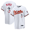 Keante B.Orioles #3 Taylor Ward Player White USA 250 Fourth of July Home Game Stitched Jerseys
