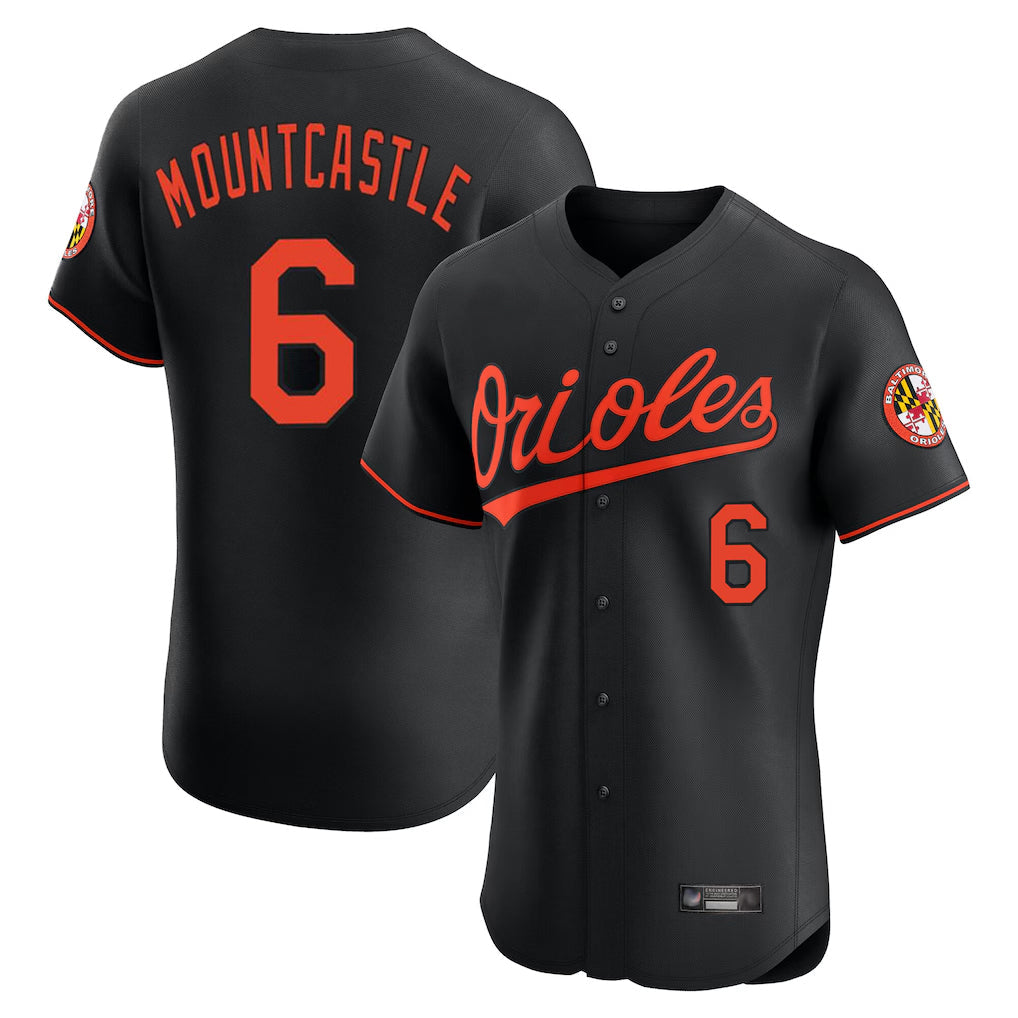 Keante B.Orioles #6 Ryan Mountcastle Player Black Limited Elite Home Game Stitched Jerseys