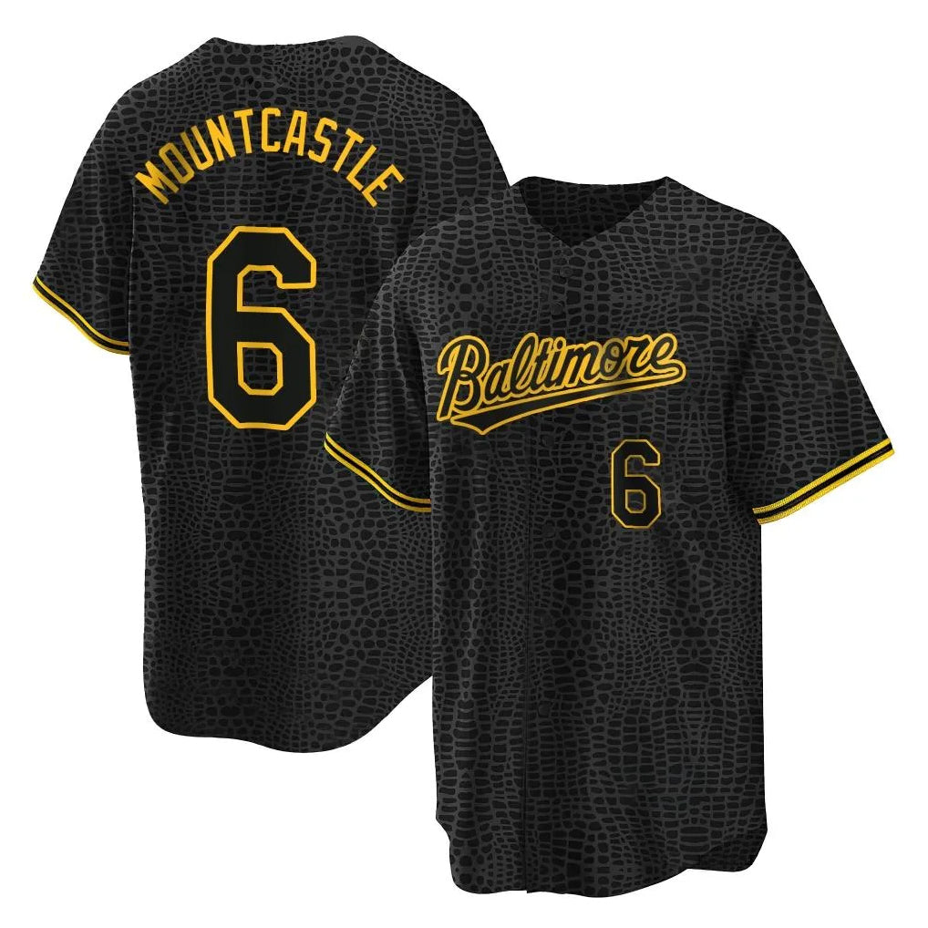 Keante B.Orioles #6 Ryan Mountcastle Player Black Snake Skin City Home Game Stitched Jerseys