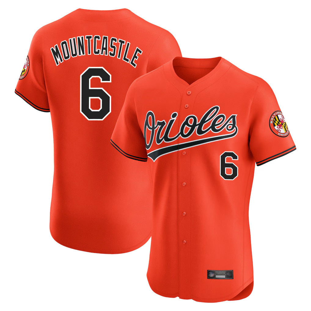 Keante B.Orioles #6 Ryan Mountcastle Player Orange Limited Elite Home Game Stitched Jerseys