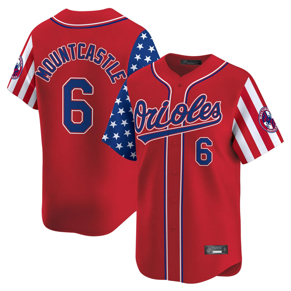 Keante B.Orioles #6 Ryan Mountcastle Player Red Independence Day Vapor Premier Limited Home Game Stitched Jerseys