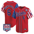 Keante B.Orioles #6 Ryan Mountcastle Player Red USA 250 Independence Day Vapor Premier Limited Home Game Stitched Jerseys