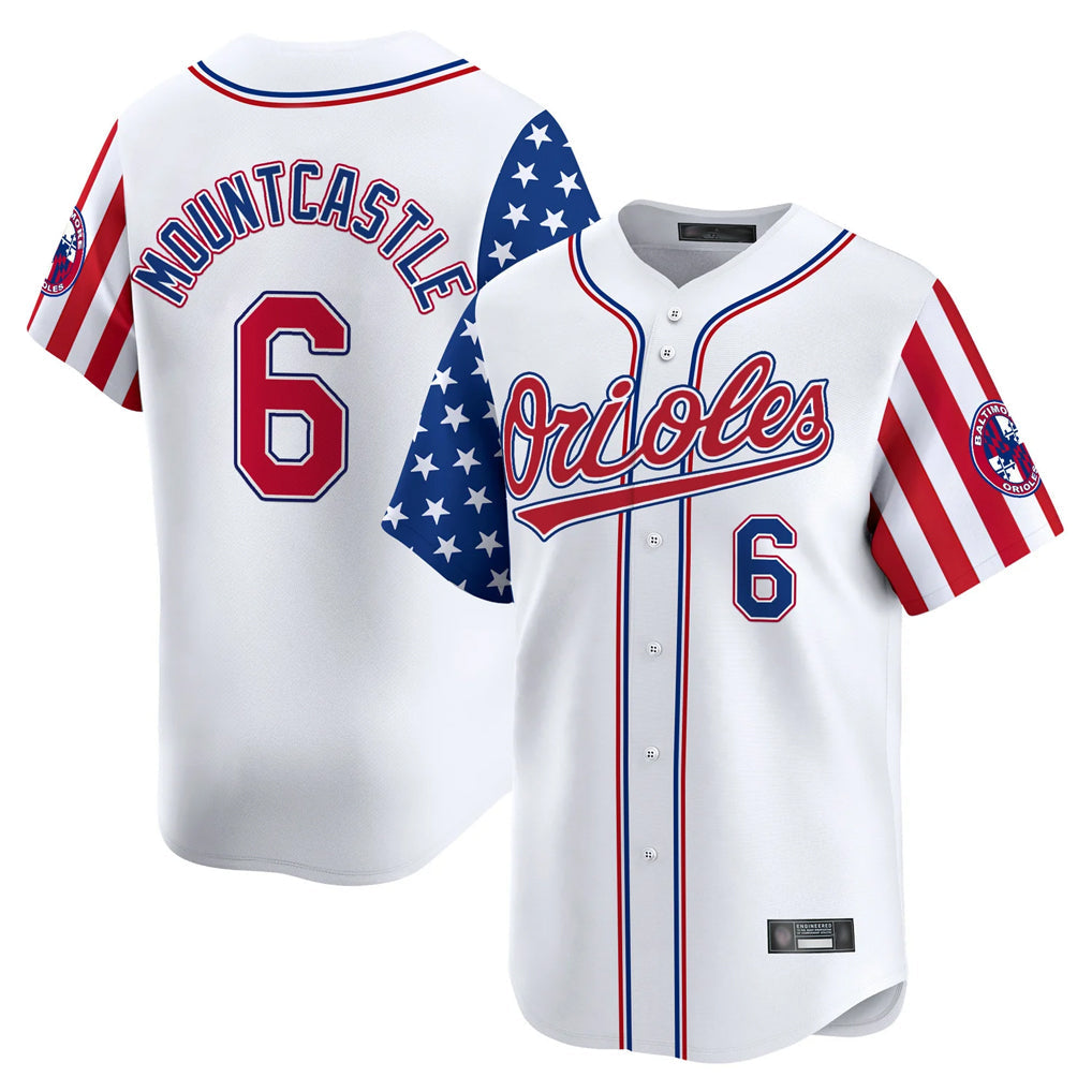 Keante B.Orioles #6 Ryan Mountcastle Player White Independence Day Vapor Premier Home Game Stitched Jerseys