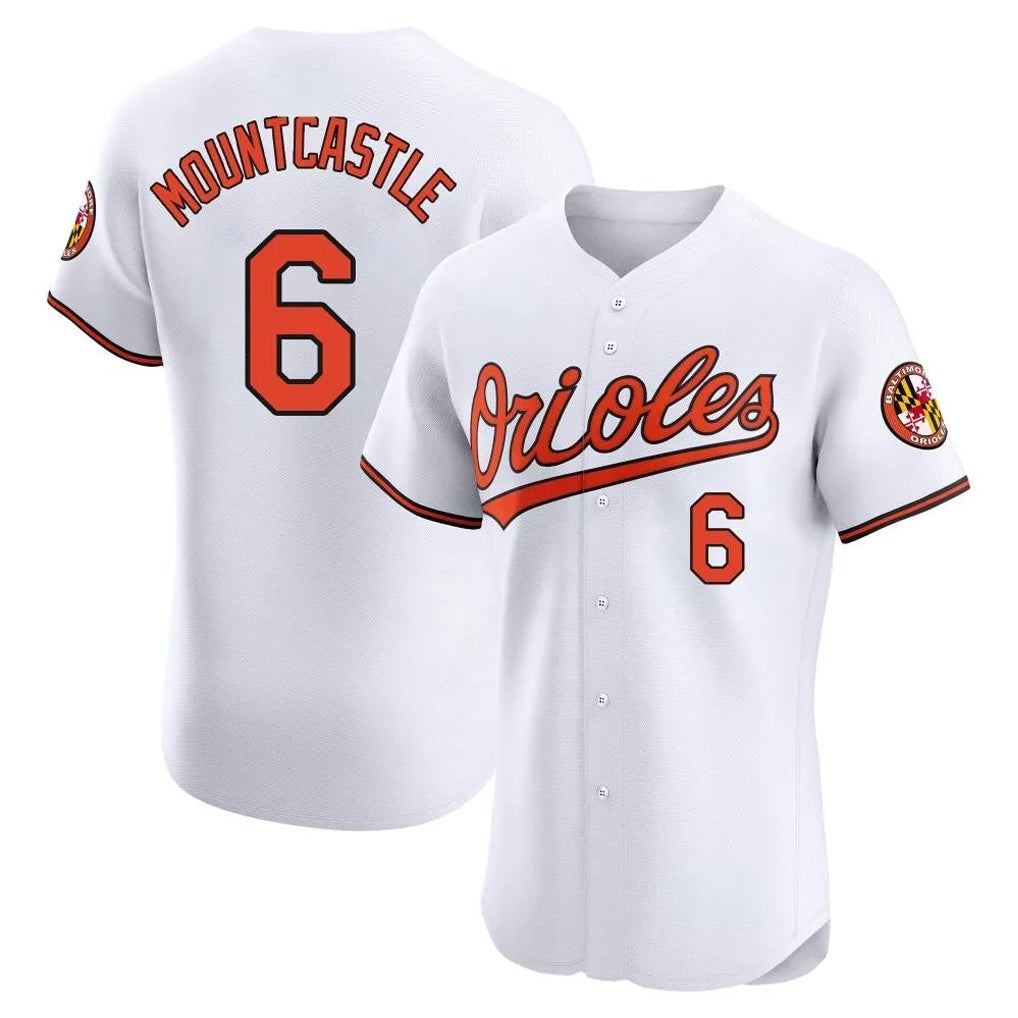 Keante B.Orioles #6 Ryan Mountcastle Player White Limited Elite Home Game Stitched Jerseys