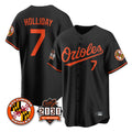 Keante B.Orioles #7 Jackson Holliday Player Black 30th Anniversary of 2131 Home Game Stitched Jerseys