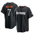 Keante B.Orioles #7 Jackson Holliday Player Black City Connect Home Game Stitched Jerseys