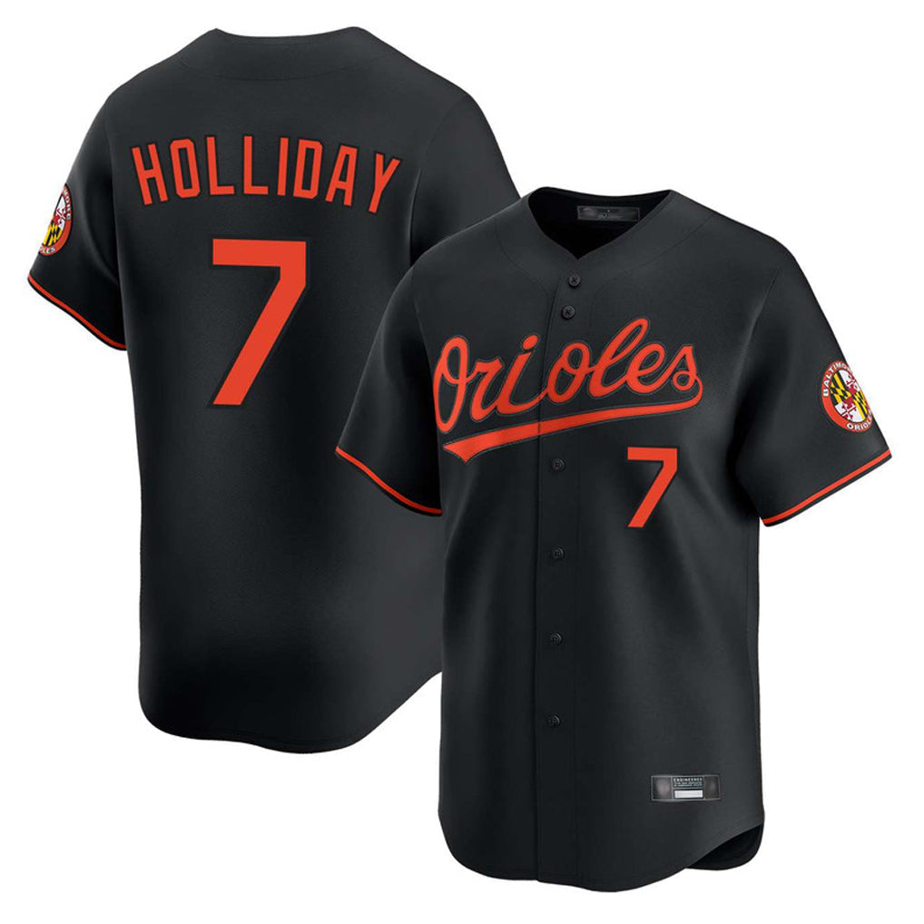 Keante B.Orioles #7 Jackson Holliday Player Black Limited Home Game Stitched Jerseys