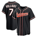 Keante B.Orioles #7 Jackson Holliday Player Black Out Home Game Stitched Jerseys