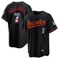 Keante B.Orioles #7 Jackson Holliday Player Black USA 250 Fourth of July Home Game Stitched Jerseys