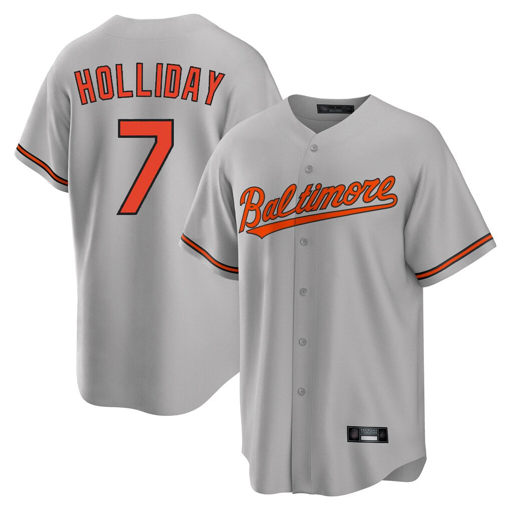 Keante B.Orioles #7 Jackson Holliday Player Gray Home Game Stitched Jerseys