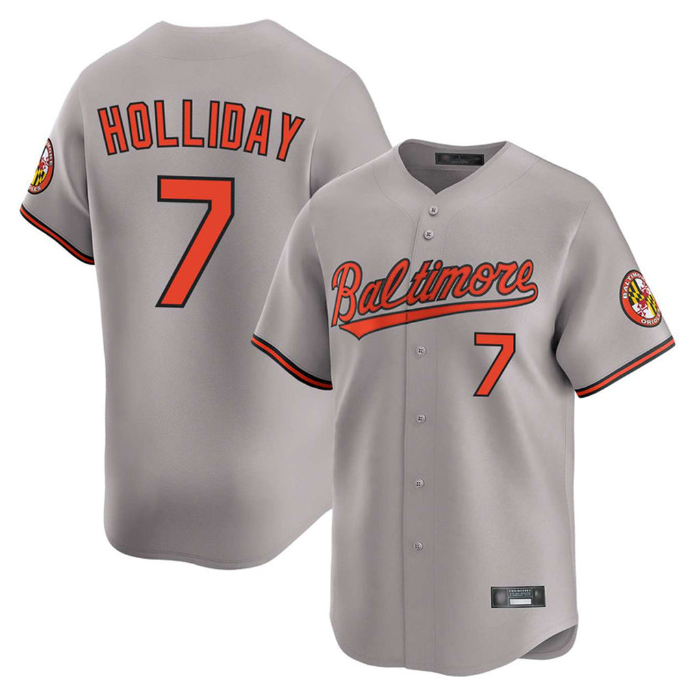 Keante B.Orioles #7 Jackson Holliday Player Gray Limited Home Game Stitched Jerseys