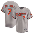Keante B.Orioles #7 Jackson Holliday Player Gray Limited Home Game Stitched Jerseys