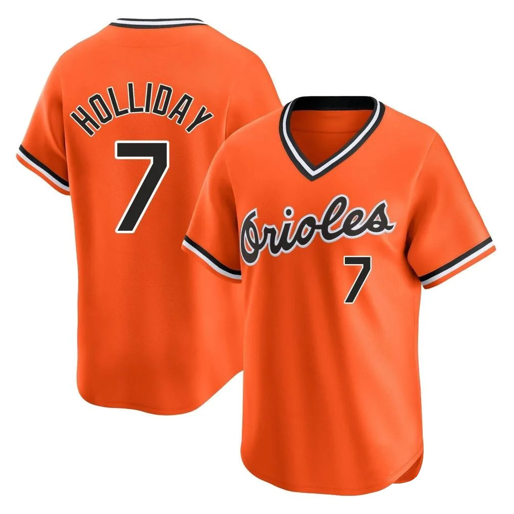 Keante B.Orioles #7 Jackson Holliday Player Orange T-shirt Limited Home Game Stitched Jerseys