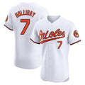 Keante B.Orioles #7 Jackson Holliday Player White Limited Elite Home Game Stitched Jerseys