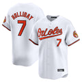 Keante B.Orioles #7 Jackson Holliday Player White Limited Home Game Stitched Jerseys