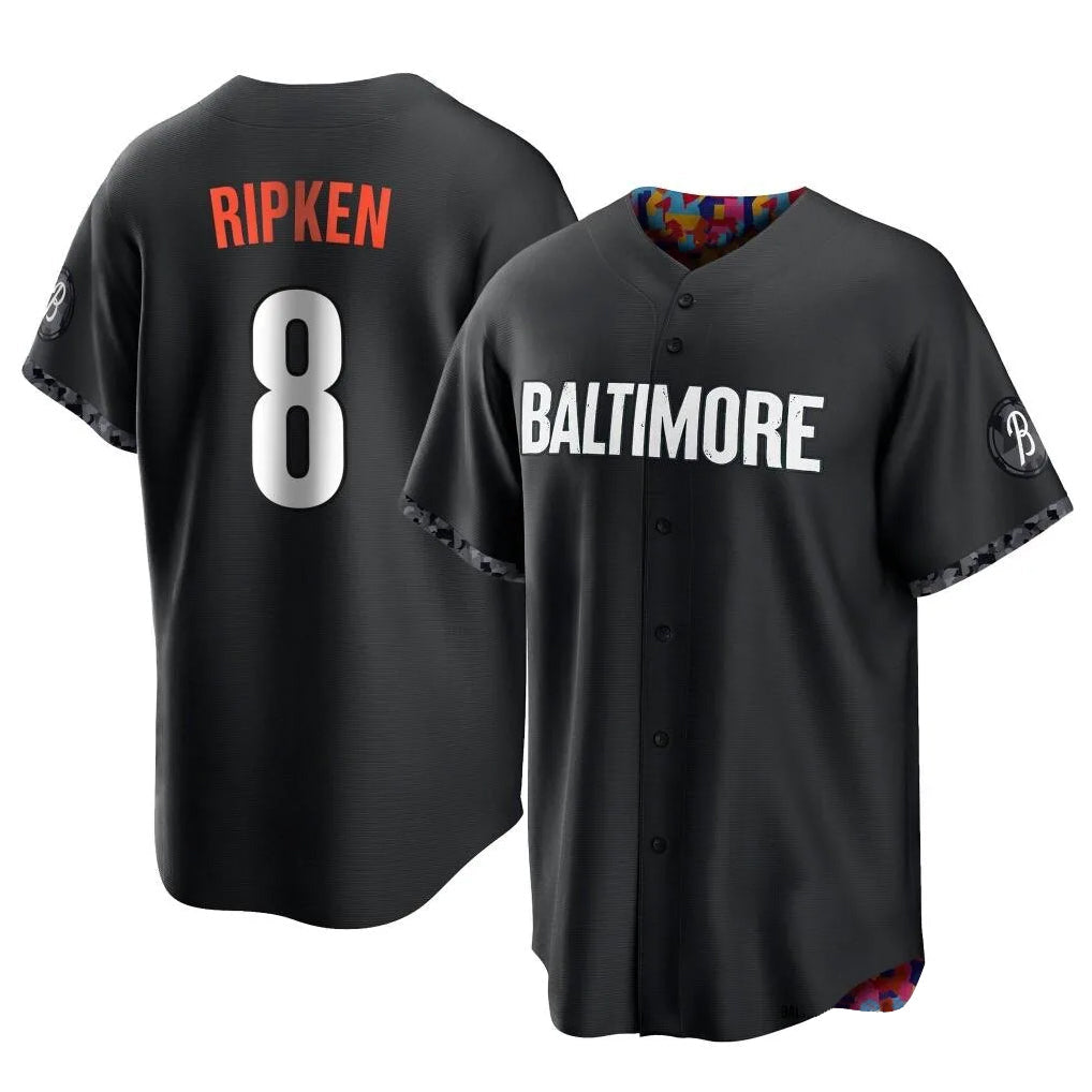 Keante B.Orioles #8 Cal Ripken Player Black City Connect Home Game Stitched Jerseys