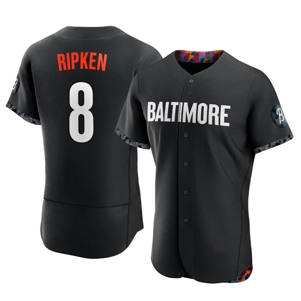 Keante B.Orioles #8 Cal Ripken Player Black City Connect Limited Elite Home Game Stitched Jerseys