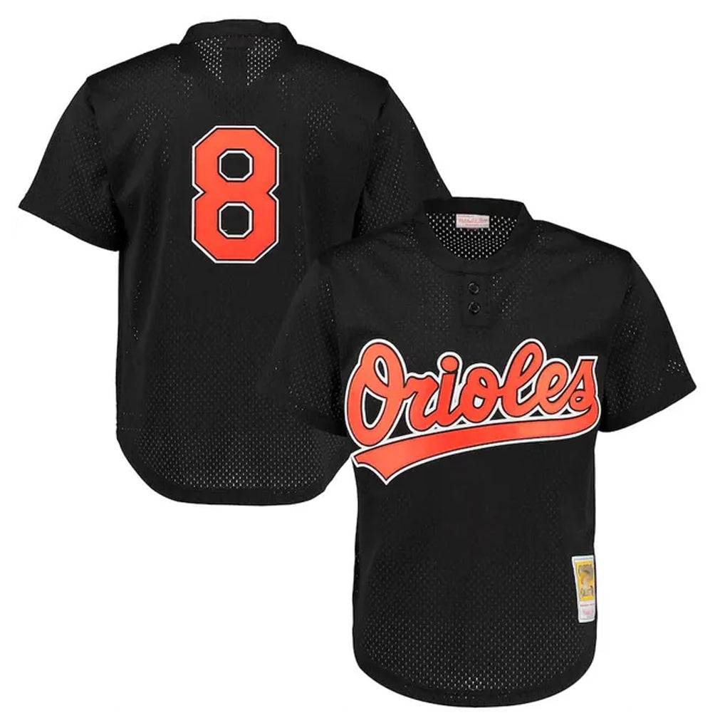 Keante B.Orioles #8 Cal Ripken Player Black Mitchell & Ness 1997 Cooperstown Mesh Game Stitched Jerseys