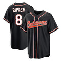 Keante B.Orioles #8 Cal Ripken Player Black Out Home Game Stitched Jerseys