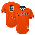 Keante B.Orioles #8 Cal Ripken Player Orange Mitchell & Ness Cooperstown Collection Mesh T-shirt Game Stitched Jerseys