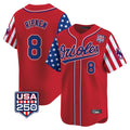 Keante B.Orioles #8 Cal Ripken Player Red USA 250 Independence Day Vapor Premier Limited Home Game Stitched Jerseys