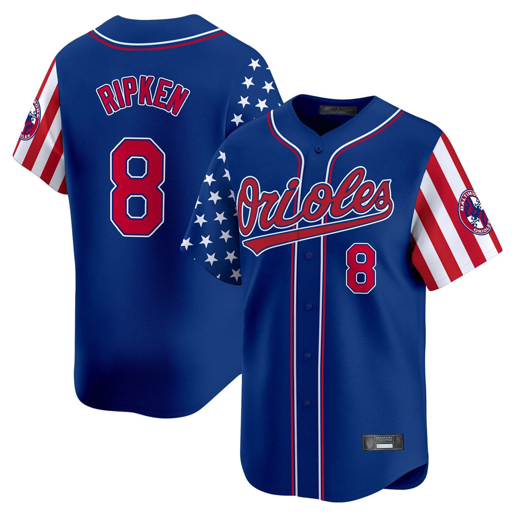 Keante B.Orioles #8 Cal Ripken Player Royal Independence Day Vapor Premier Limited Home Game Stitched Jerseys