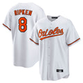Keante B.Orioles #8 Cal Ripken Player White Home Game Stitched Jerseys