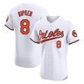 Keante B.Orioles #8 Cal Ripken Player White Limited Elite Home Game Stitched Jerseys