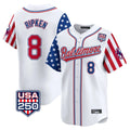 Keante B.Orioles #8 Cal Ripken Player White USA 250 Independence Day Vapor Premier Limited Home Game Stitched Jerseys