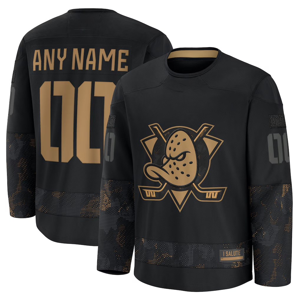 Keante Custom A.Ducks Black 2024 Military Appreciation Practice Jerseys