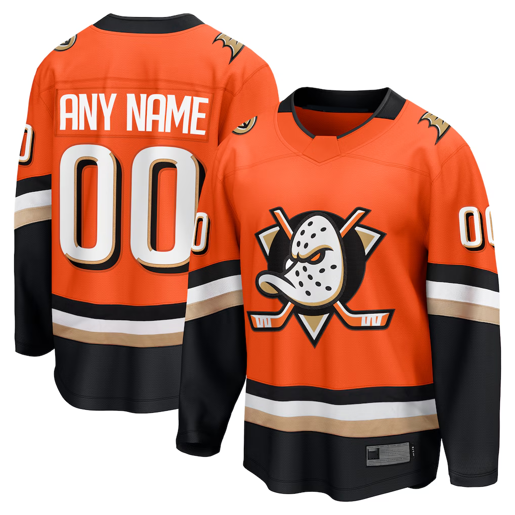 Keante Custom A.Ducks Orange Home Breakaway Jerseys