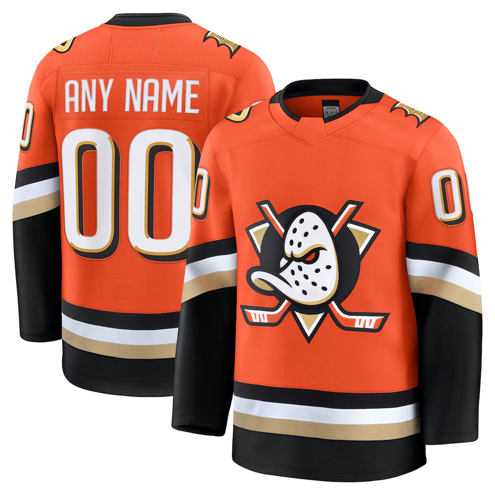 Keante Custom A.Ducks Orange Home Premium Jerseys