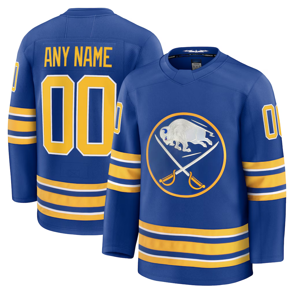 Keante Custom B.Sabres Royal Home Premium Stitched Jerseys